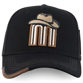 Trendy Apparel Shop Mexican Cowboy Design Laser Punching Mesh Back Baseball Cap - Black Black