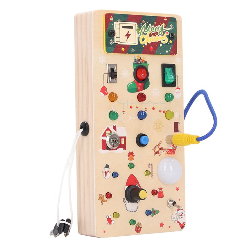 Lights Switch Board Toy Wooden Puzzle Early Education Fine Motor