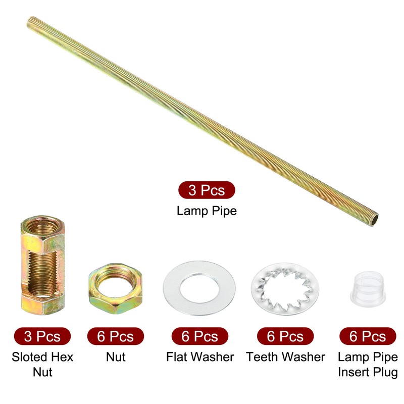 PATIKIL 1/8IP Thread 11.8 Inch Lamp Cable Kit with Lock