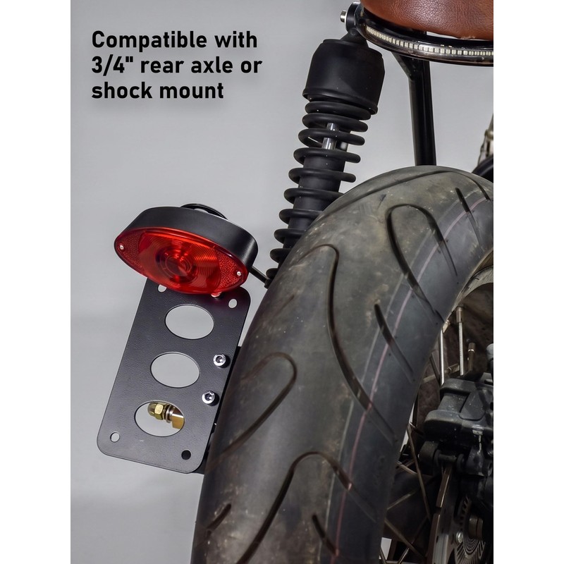Sparkmods 3/4'' Motorcycle Side Mount Tail Light with License Plate