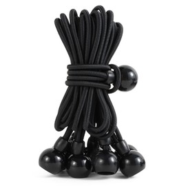 New Type of Ball Shaped Bungee Cord, 6 inches, 50 Pieces, Used for Camping, Tent Poles, Bicycles, Motorcycle Back Shelves, Goods, UV Protection, Tent Tarpaulin Tied Bungee Balls (6inblack, 50)