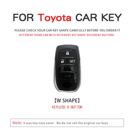 TECART Key Fob Cover Fit for Toyota Alphard Voxy Soft TPU Key Case Keychain Keyshell Accessories Protector 6 Button White