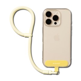 Ringke Holder Link Flow Adjustable Hand P-Type Strap with Patch, Universal Detachable Cell Phone Wrist Bracelet Lanyard for Most Smartphone Cases - Butter Yellow