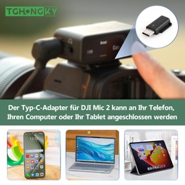 TGHongKy USB-C-Schnittstelle für DJI Mic 2 Empfängeradapter für DJI Mic 2 Typ-C-Schnittstelle Audiozubehör Mikrofonempfänger Plug-and-Play Audioadapter für Audioübertragung