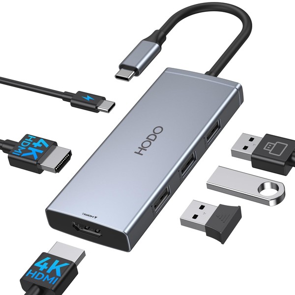 HODO Docking Station to Dual HDMI Monitors Adapter, USB C