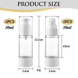 6-Piece Vacuum Dispenser Bottles, Travel Accessories, Cosmetic Containers, Dispenser Bottles for Skin Care Products, Reusable Dispenser Bottles