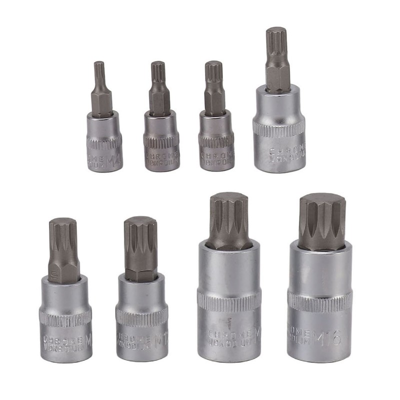 8PCS Hex Bit Set 1/2in 1/4in 3/8in Iron Hex Heads