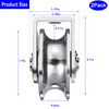 2-Pack 3" Stainless Steel U Groove Pulley Wheel, Heavy Duty