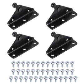 sourcing map 5.08mm Ball Stud Mounting Bracket,L-Type Mounts Steel Gas Strut Mount Universal Spring Lift Strut for Gas Shock Spring Strut Lift Support Prop,4Set Black