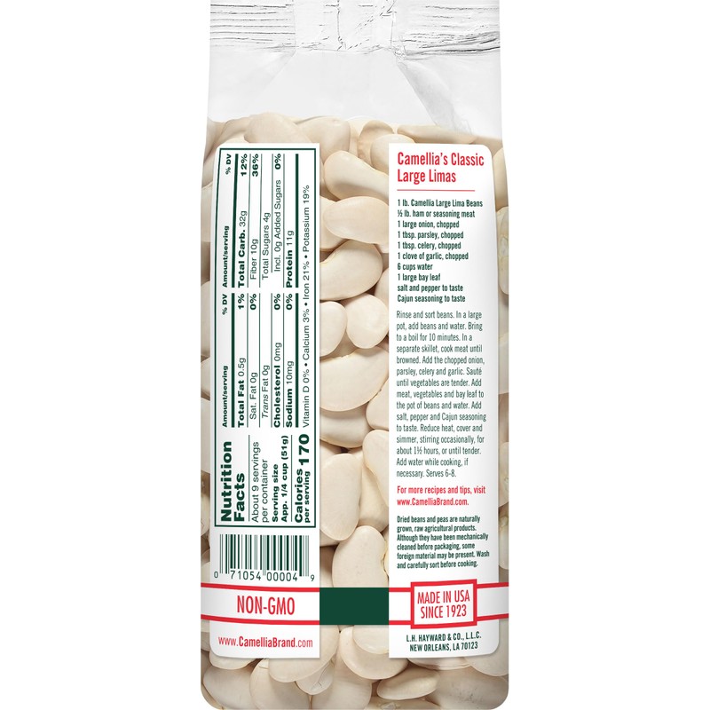 Camellia Brand Dried Large Lima Beans – Premium White Butter