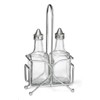 Tablecraft Glass 6 Oz Oil/Vinegar Cruet Set with S/S Tops