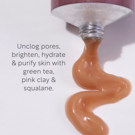 Lucy Bee Organic Pineapple Enzyme Exfoliating & Deep Cleansing 2-in-1 Gel Face Mask. Unclog pores, brighten, hydrate & purify skin with green tea, pink clay & squalane. Sensitive skin friendly 60ml