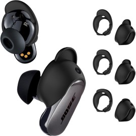 3 Pairs Ear Tips Covers Compatible with Bose QuietComfort Earbuds II & Bose QuietComfort Ultra Earbuds (S/M/L)-Black