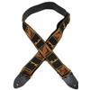 Fender Legacy Monogram Strap, Black/Yellow/Brown Guitar, 2"