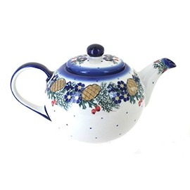 Blue Rose Polish Pottery Pinecone Large Teapot