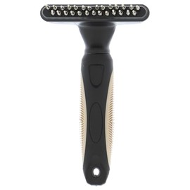 Rosewood Undercoat Comb for Dogs - Size S - Detangling Curry Comb for Long, Thick or Double Fur - Black - Removes Loose Undercoat Gently
