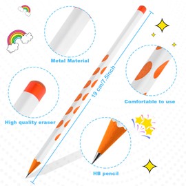 AUAUY 12Pcs HB Pencil Non-Slip, Multicolor Kids Writing Drawing Graphite Pencils, HB Wooden Black Lead Pencils for Children Student Adults School Office Wedding Party (Hole HB Pencil)