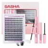 SASHA Extensin Pestaas Postizas Kit Completo, 144 Racimos Individuales Kit