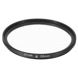 MECCANIXITY 55mm Star Lens Filter, Starburst Lens Filter 8 Points Star Camera Lens Filter for Night Scenery Glassworks