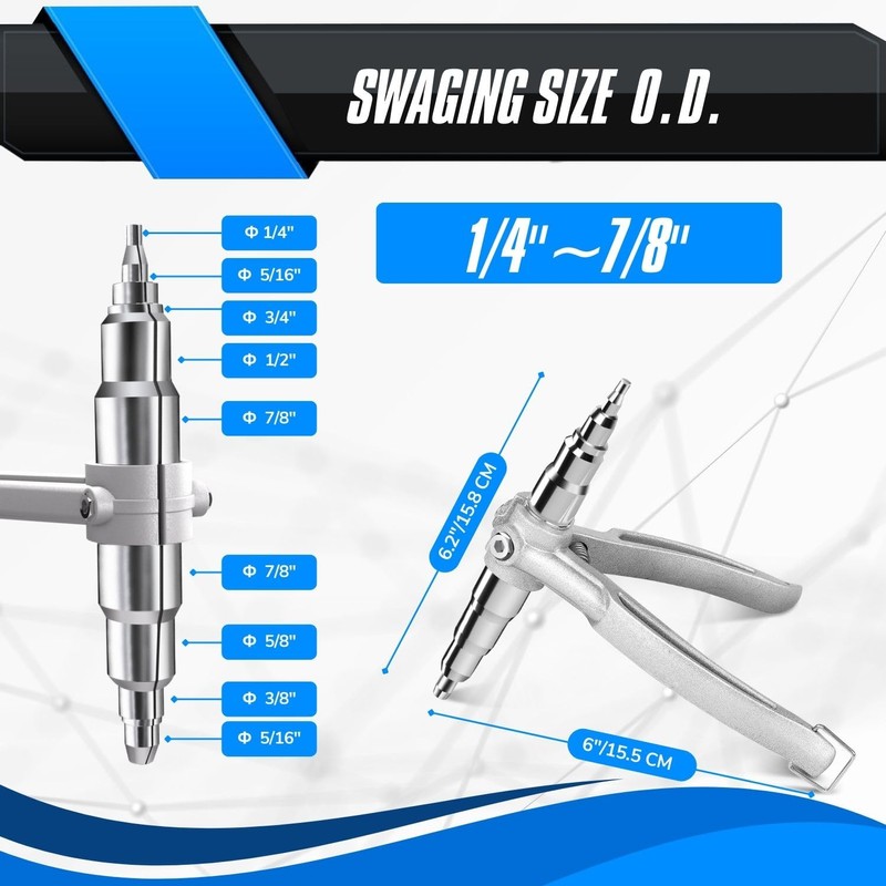 Flexzion Copper Pipe Expander Tool, Universal Aluminum Alloy Hand Swager