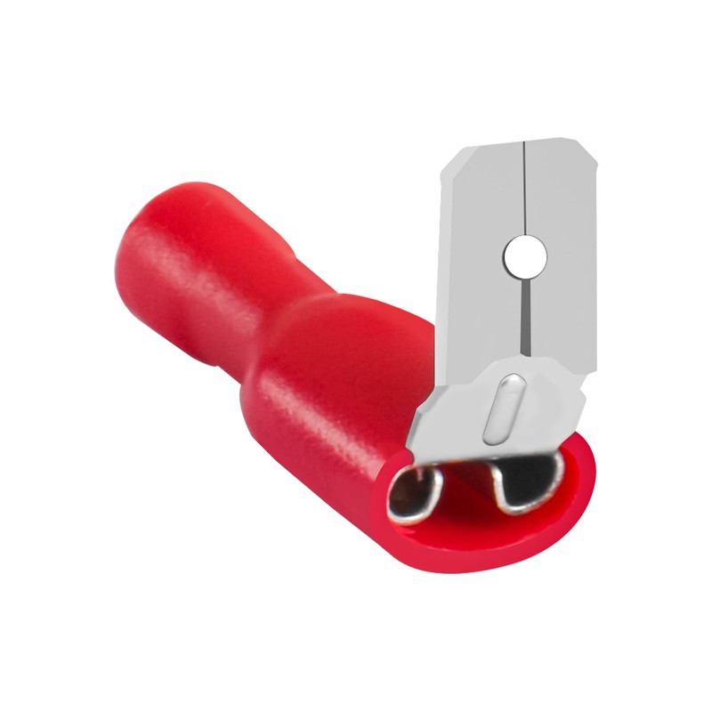 Heschen Piggyback Spade Crimp Terminal Connector 0.5-1.5mm², 22-16 AWG, Red,