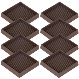 Furniture Pads Rubber Furniture Caster Cups, Anti-Sliding Bed Stopper Floor Protectors with Grip, 2x2 Square Non Slip Furniture Pads - Protect Any Flooring (Brown, 8 Pack)