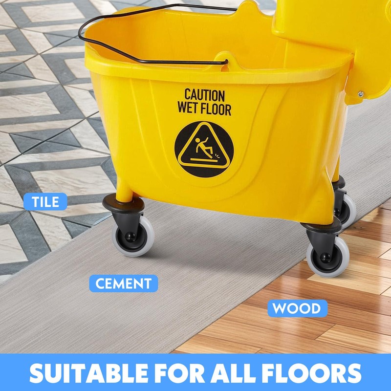 4pcs Mop Bucket Wheels Replacement – Non-Marking TPR Casters for