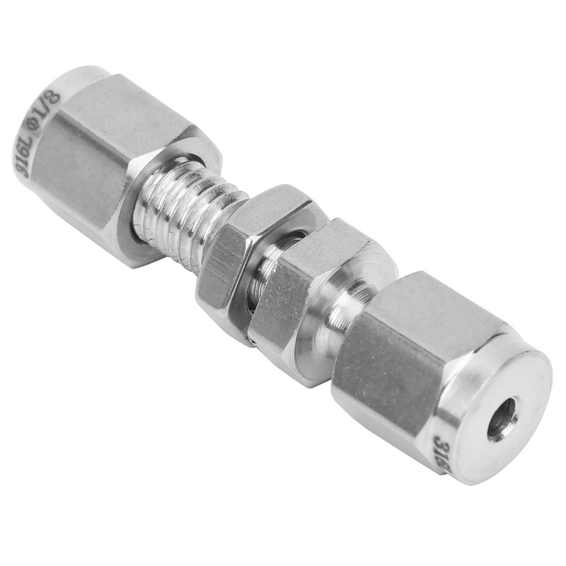 2Pcs Bulkhead Connector 316 Stainless Steel Double Ferrule Wear Plate