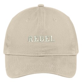 Trendy Apparel Shop Rebel Embroidered Cap Premium Cotton Dad Hat - Stone