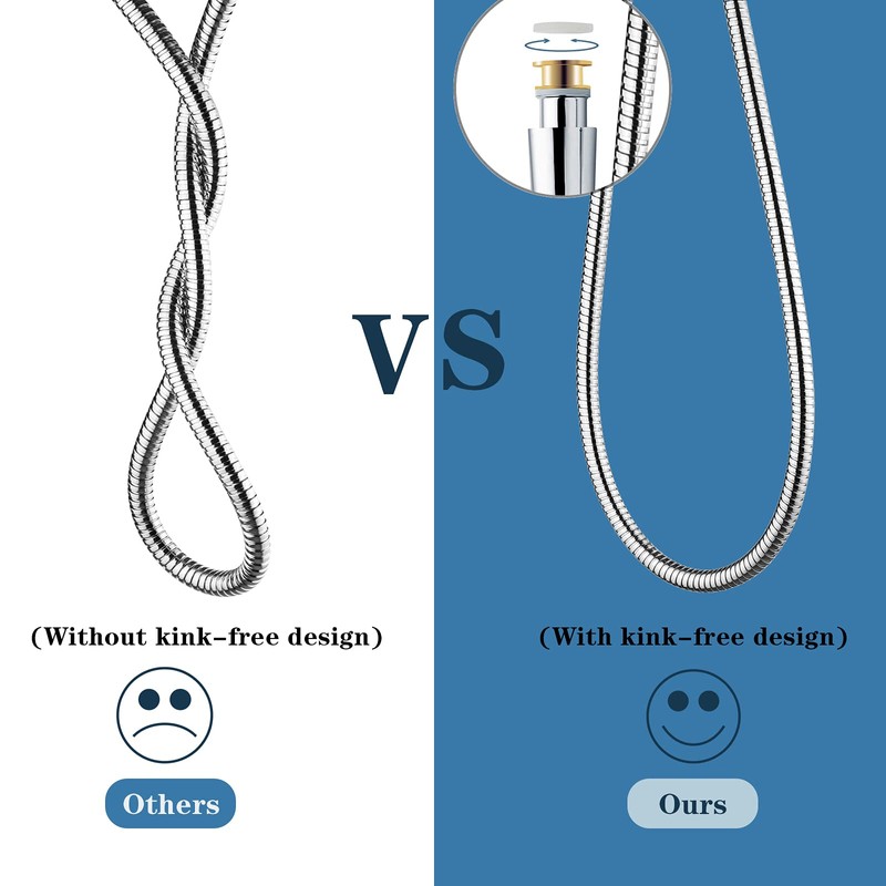 BRIGHT SHOWERS Shower Hose For Hand Held Shower Heads, 59