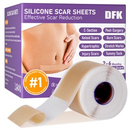 Silicone Scar Sheets, Silicone Scar Tape(1.6"x 79" Roll-2M), Reusable Professional Scar Silicone Strips, Soft Silicone Scar Sheets for Surgical Scars,Keloid,Acne Scars,Burn Scar,C-Section