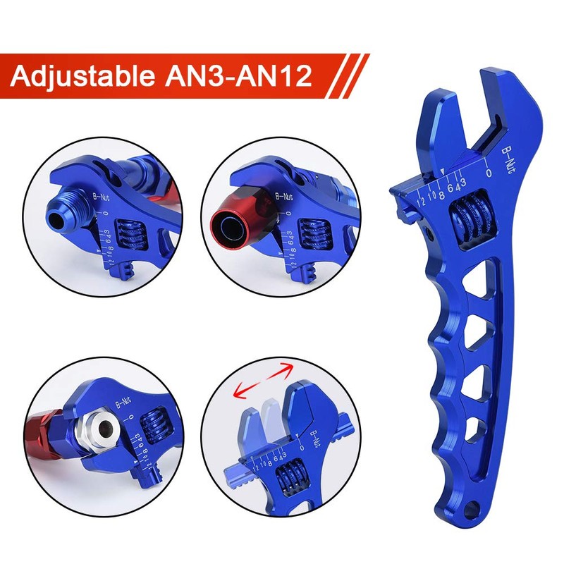 PTNHZ AN Adjustable Wrench Lightweight Aluminum AN3-AN12 Hose Fitting tool