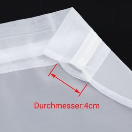 HeichkelL Net Curtains Set of 2 Bistro Curtains Voile Transparent Pair Short Curtains Plain Window Scarves Kitchen Curtain White W x H 66 x 61 cm x 2