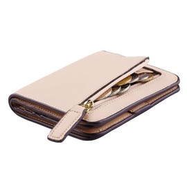 Cartera Mujer Pequeño con RFID Bloquea, Mini Monedero Bifold para Tarjetas, Billetera de Piel Plegable con Bolsillo, Tarjetero Minimalista con Ventana de Identificación para Chica Mujer