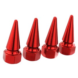 Lunsom Spike Valve Caps Tire Air Stem Rim Cap Cover Aluminum Accessories Fit Most Vehicle Truck Motorcycles Bikes (4PCS Red)