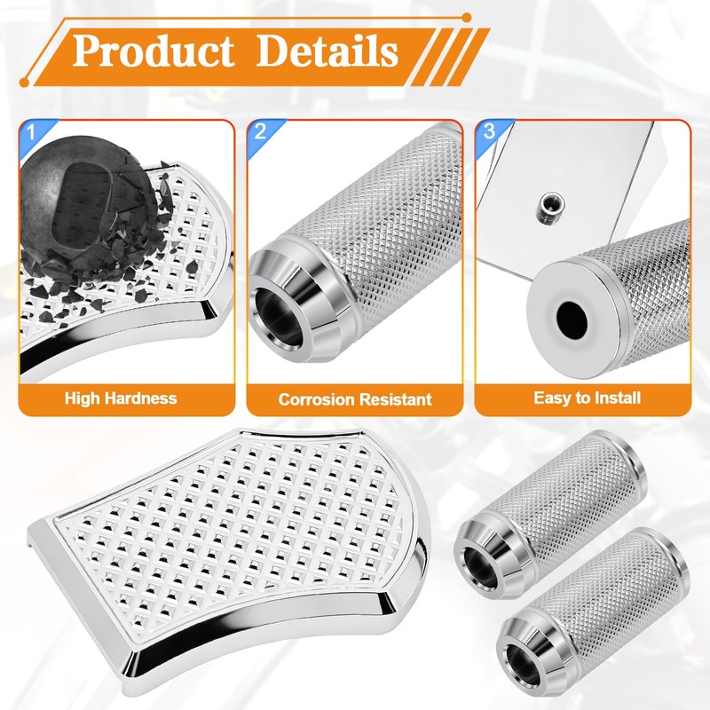 Brake Pedal Foot Pegs Pad Cover with 2PCS Shifter Pegs