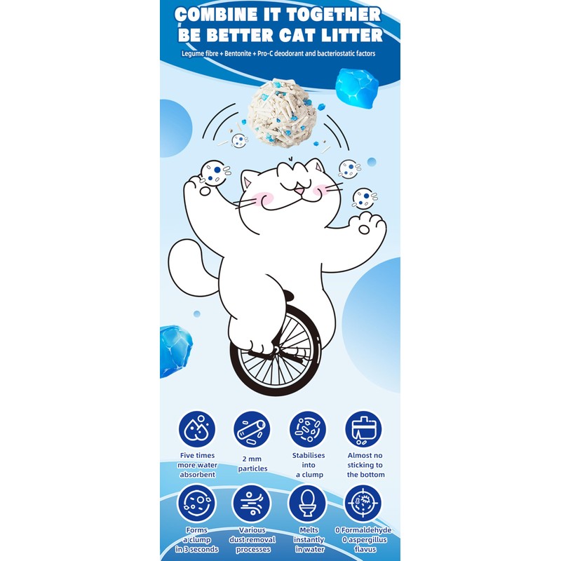 NIKORO Mixed Cat Litter,Strong Clumping Cat Litters,Odor Control and Unscented
