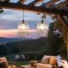 Battery Operated Chandelier, 2Pack Hanging Gazebo Lights, Acrylic Crystal Beaded