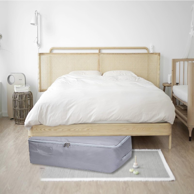 JMIATRY 4 Pack Underbed Storage Boxes with Lid, 50L Foldable