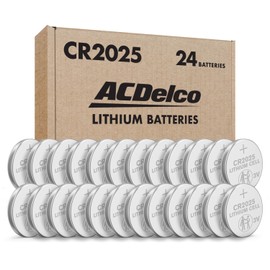 ACDelco 24-Count CR2025 Batteries, Lithium 3V Coin Cell Button Battery Pack for Watch and Small Electronics, 5 Year Shelf Life