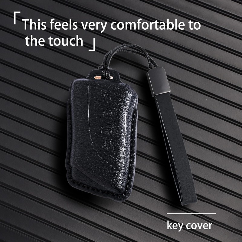 Riasot Leather Key Fob Cover with Keychain for Lexus ES