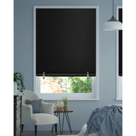 Black Out Roller Shades Portable Blackout Curtains No Tools No Drill Cordless Blinds for Windows,Uv Protection & Thermal Insulation Privacy Window Shades for Bedroom Classroom (48" Wx72 H)