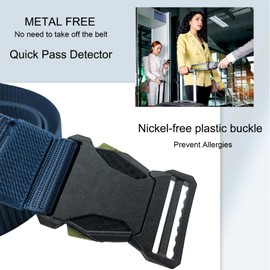 ELTACASUX Men's Belt,Nylon Belts for Men with Plastic Buckle,Quick Release Tactical Belt,Sliding Ring Buckle,47.24inch (cyan)