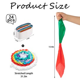 GCTWFYK Mouth Coils Vomit Paper, 24 Pcs Funny Mouth Coils Paper with A Magic Scarf, Colorful Stage Magic Tricks Magician Accessories Illusions Gimmick Props for Adults