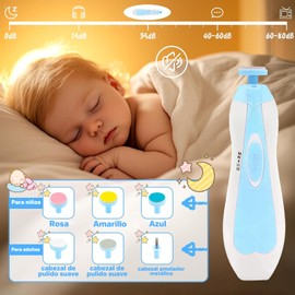 20 en 1 Lima de Uñas para Niños,Mini Molinillo de Uñas Eléctrico Portátil,Bajo Ruido,con Luz Nocturna,Apto para Niños y Adultos (Azul)