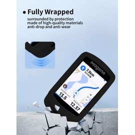 Case for Magene C606 Cycling Computer, Sillence Material,Shock-Absorbing and Anti Drop Protection Soft Half Shell,with Screen Protector,Black.