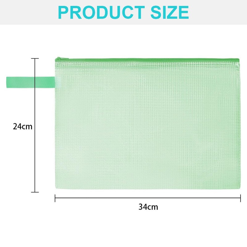 OFFCUP Document Bag A4, Pack of 5 Waterproof Zip Pockets,