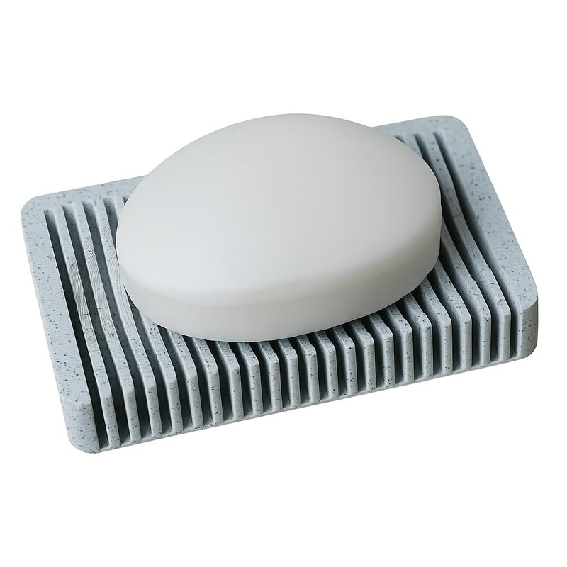 Minimalist Self‑Draining Soap Dish Tray (Jet Black)