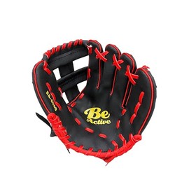 Junior All Round 9" Black Red Soft Baseball Gloves 509
