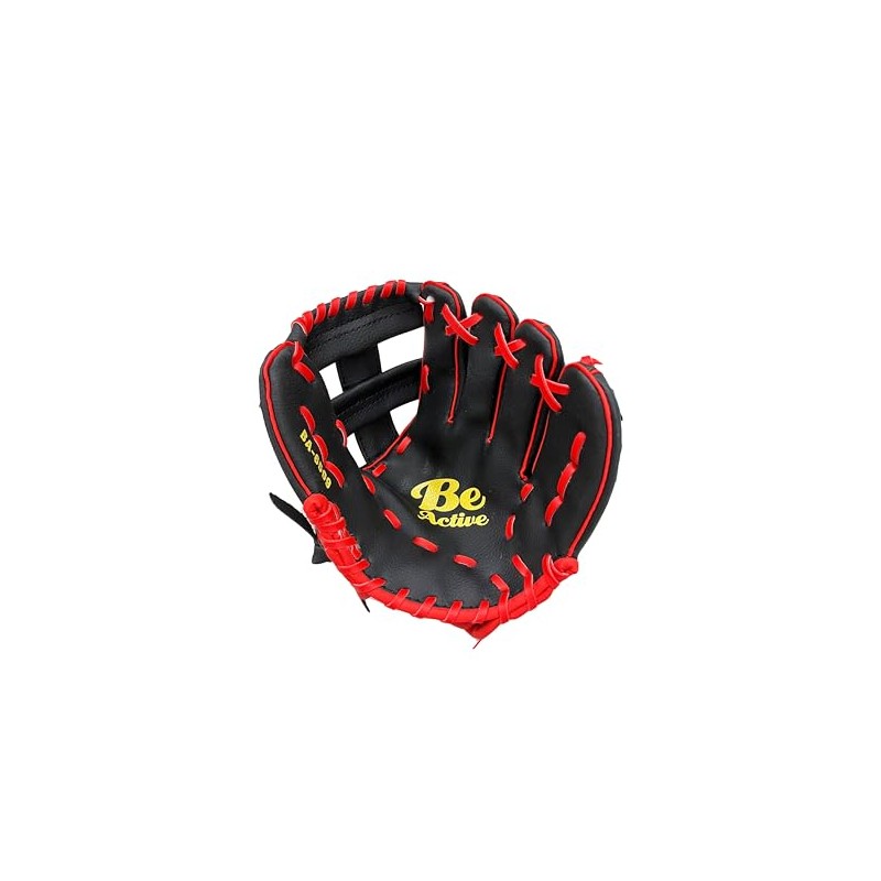 Junior All Round 9" Black Red Soft Baseball Gloves 509